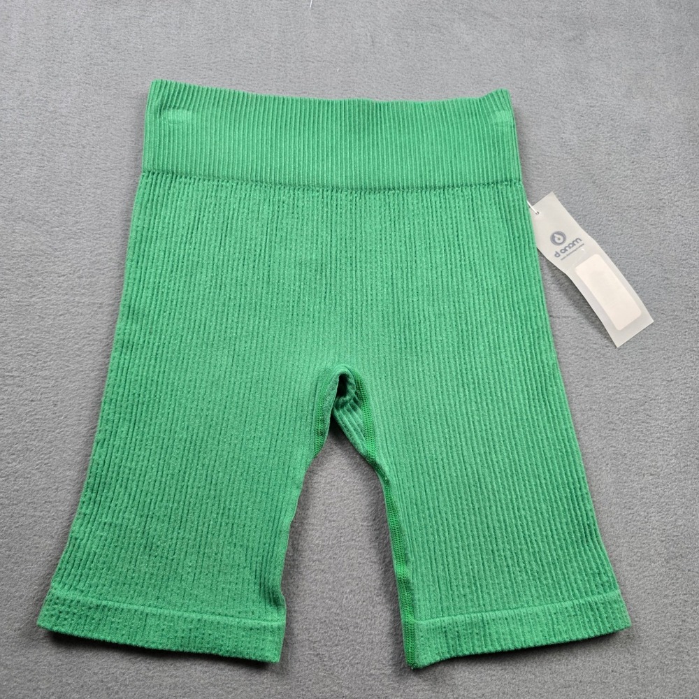 Mono B Womens Apple Green Ribbed Seamless Biker Shorts APH3222 Small NWT
